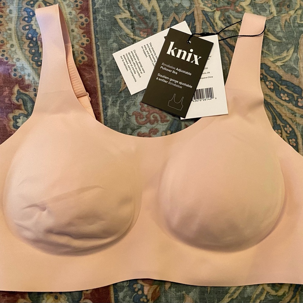 Knix Revolution adjustable pullover Bra in Blush Pink S+